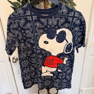 Peanuts Snoopy Joe Cool Bandana Print Graphic Tee T Shirt SS 18